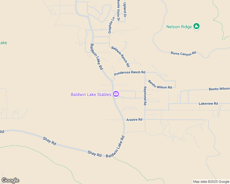 map of restaurants, bars, coffee shops, grocery stores, and more near 46475 Pioneer Town Road in Big Bear
