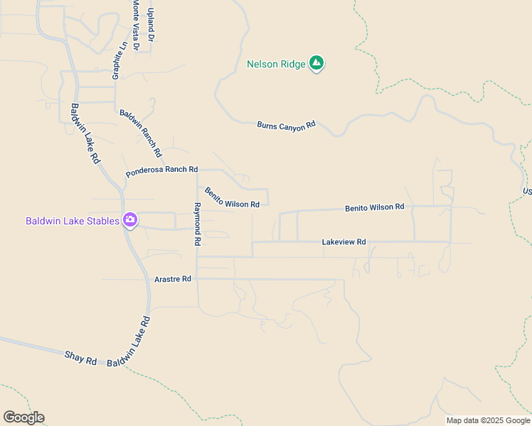 map of restaurants, bars, coffee shops, grocery stores, and more near 46685 Benito Wilson Road in Big Bear