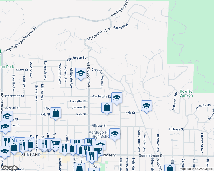 map of restaurants, bars, coffee shops, grocery stores, and more near 10939 Christine Way in Los Angeles