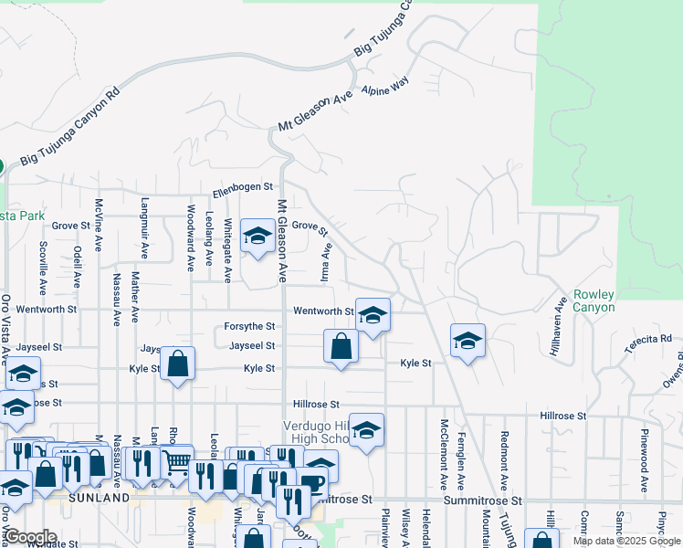 map of restaurants, bars, coffee shops, grocery stores, and more near 10941 Christine Way in Los Angeles