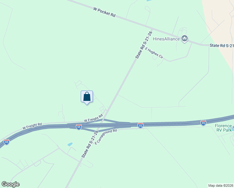 map of restaurants, bars, coffee shops, grocery stores, and more near 3374 State Road S-21-26 in Florence