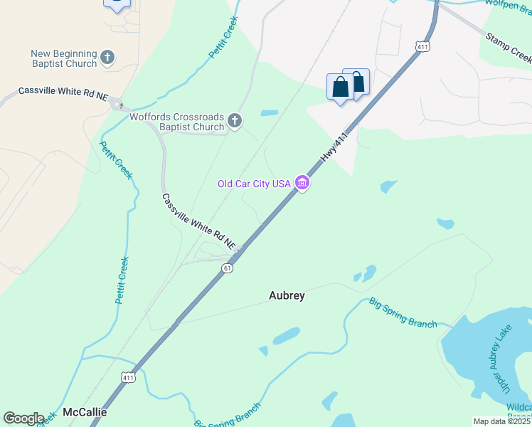 map of restaurants, bars, coffee shops, grocery stores, and more near 3049 U.S. 411 in White