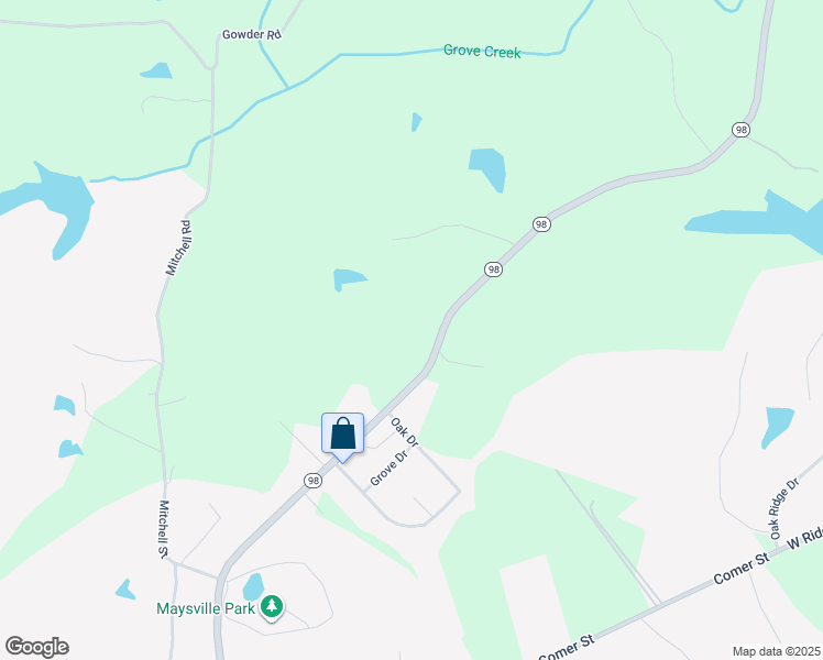 map of restaurants, bars, coffee shops, grocery stores, and more near 2702 Georgia 98 in Maysville