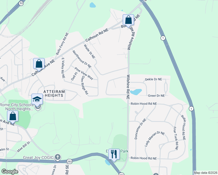 map of restaurants, bars, coffee shops, grocery stores, and more near 6 Berkshire Lane in Rome
