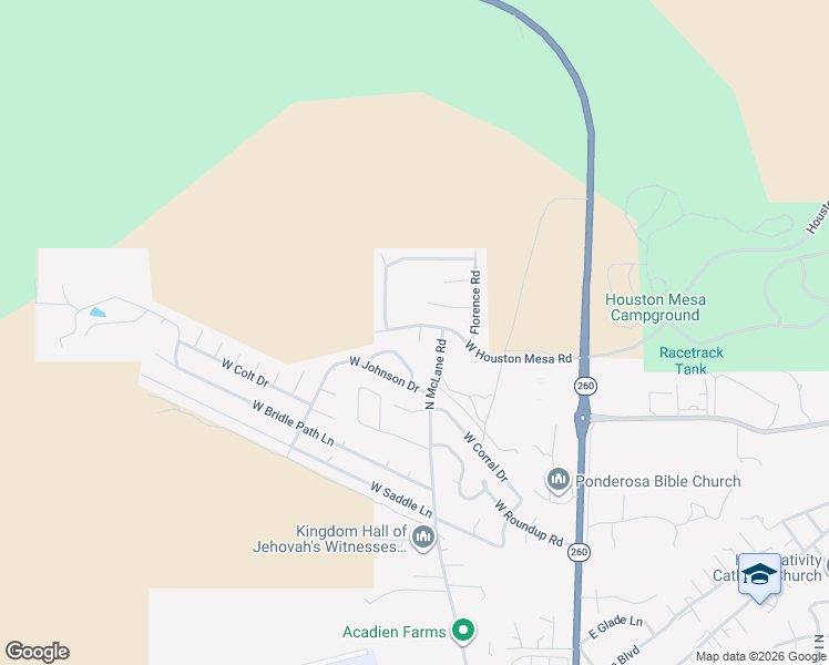 map of restaurants, bars, coffee shops, grocery stores, and more near 401 West Houston Mesa Road in Payson