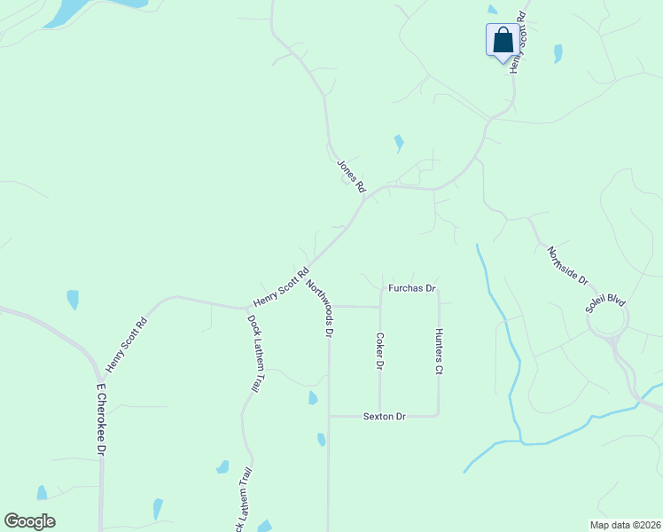 map of restaurants, bars, coffee shops, grocery stores, and more near 864 Henry Scott Road in Ball Ground