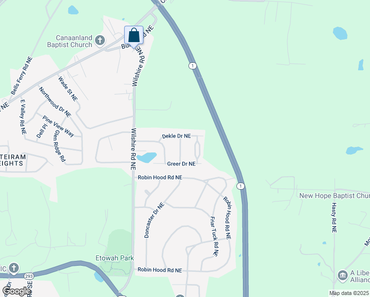 map of restaurants, bars, coffee shops, grocery stores, and more near 10 Echles Drive Northeast in Rome