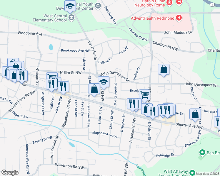 map of restaurants, bars, coffee shops, grocery stores, and more near 6 Lawton Street in Rome