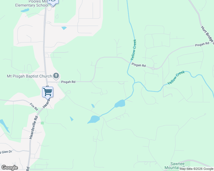 map of restaurants, bars, coffee shops, grocery stores, and more near 5070 Aubrey Drive in Cumming