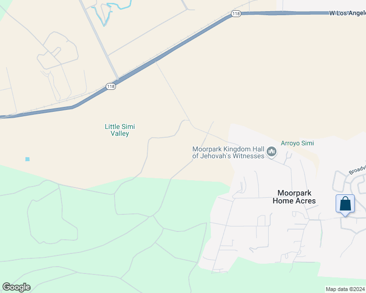 map of restaurants, bars, coffee shops, grocery stores, and more near 4287 Ventavo Road in Moorpark