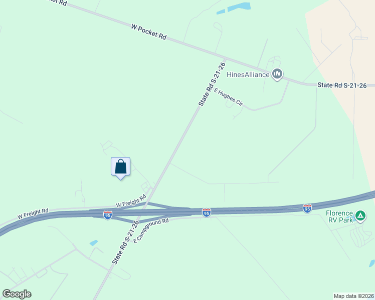 map of restaurants, bars, coffee shops, grocery stores, and more near 3374-3430 State Road S-21-26 in Florence