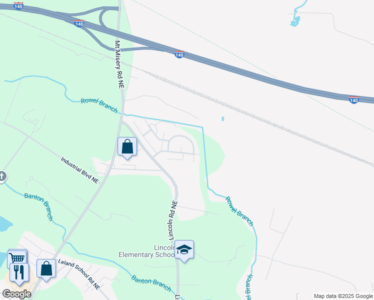 map of restaurants, bars, coffee shops, grocery stores, and more near 9664 Eastbrook Drive Northeast in Leland