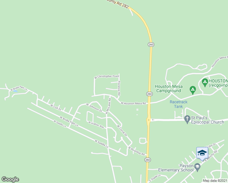 map of restaurants, bars, coffee shops, grocery stores, and more near 303 West Ash Creek Court in Payson