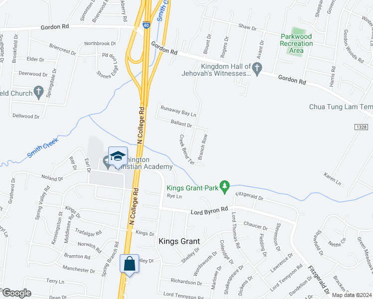 map of restaurants, bars, coffee shops, grocery stores, and more near 1425 Branch Row in Wilmington