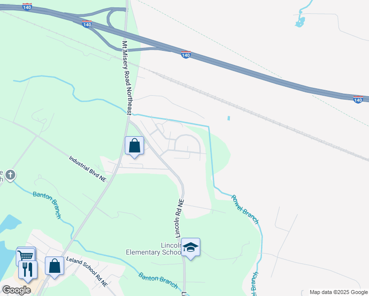 map of restaurants, bars, coffee shops, grocery stores, and more near 9656 Eastbrook Drive Northeast in Leland