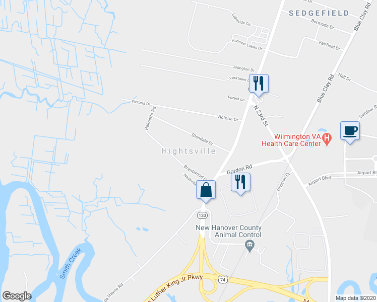 map of restaurants, bars, coffee shops, grocery stores, and more near in Hightsville