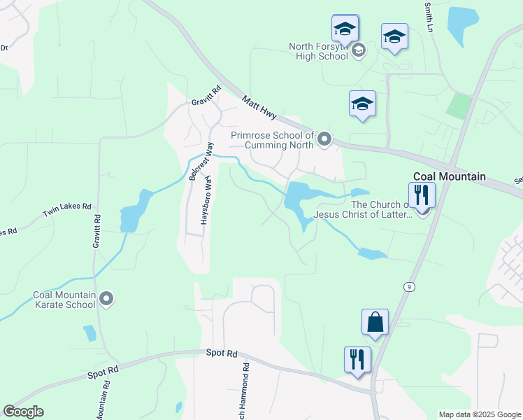 map of restaurants, bars, coffee shops, grocery stores, and more near in Cumming