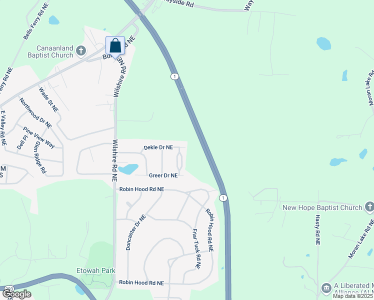 map of restaurants, bars, coffee shops, grocery stores, and more near 118 Dekle Drive Northeast in Rome