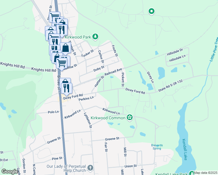 map of restaurants, bars, coffee shops, grocery stores, and more near 2210 Williams Street in Camden