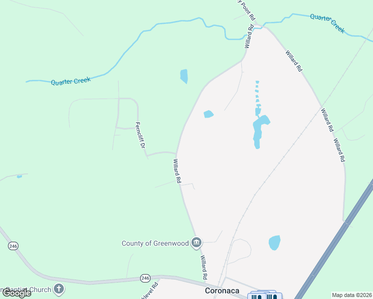 map of restaurants, bars, coffee shops, grocery stores, and more near 416 Willard Road in Greenwood