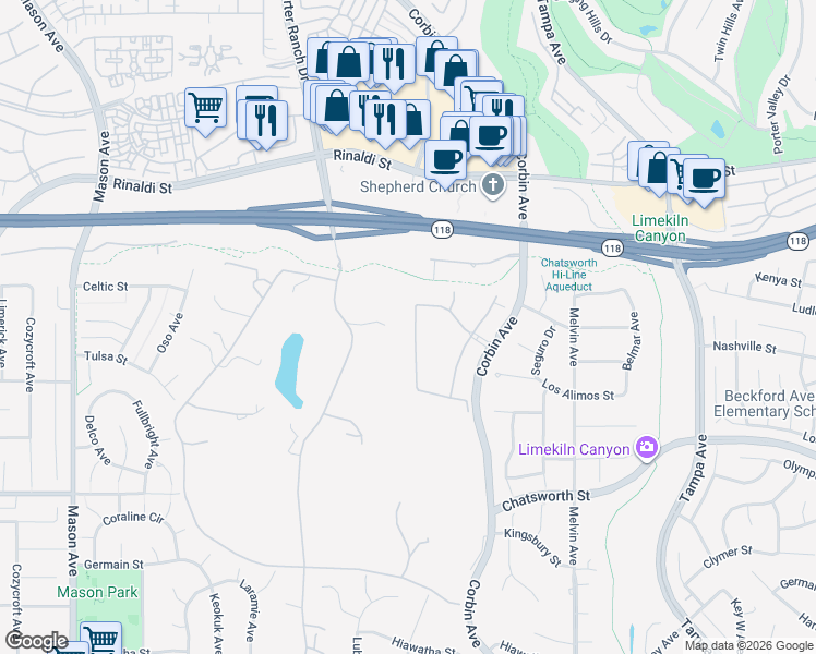 map of restaurants, bars, coffee shops, grocery stores, and more near 10949 Cartwright Drive in Los Angeles