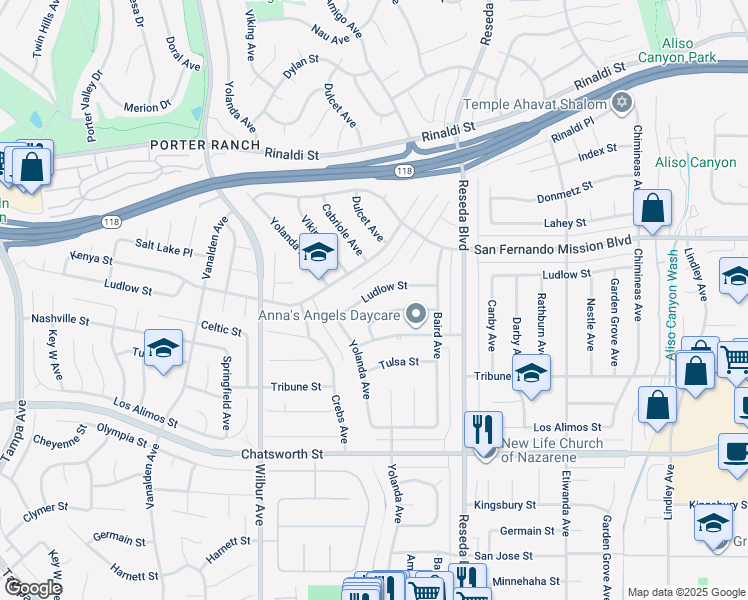 map of restaurants, bars, coffee shops, grocery stores, and more near in Los Angeles