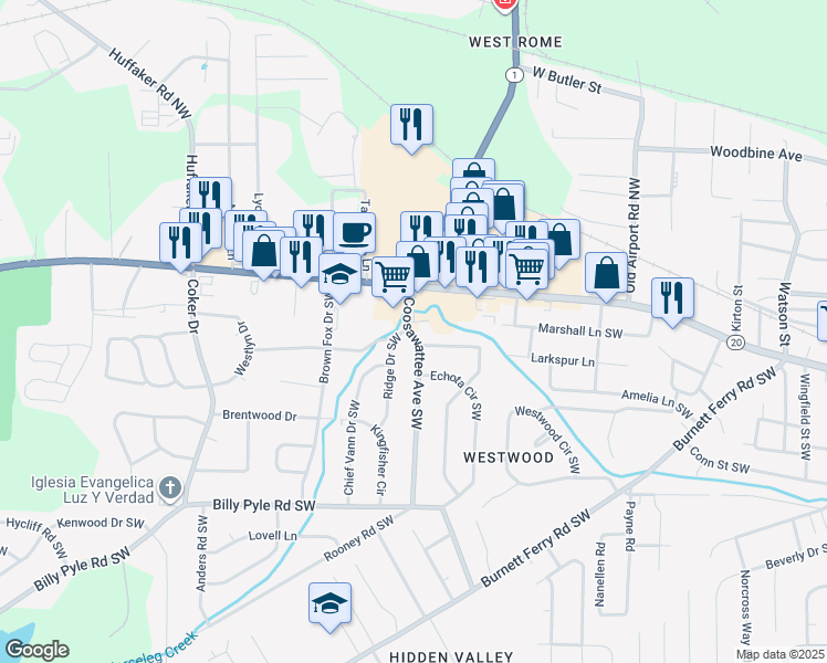 map of restaurants, bars, coffee shops, grocery stores, and more near in Rome