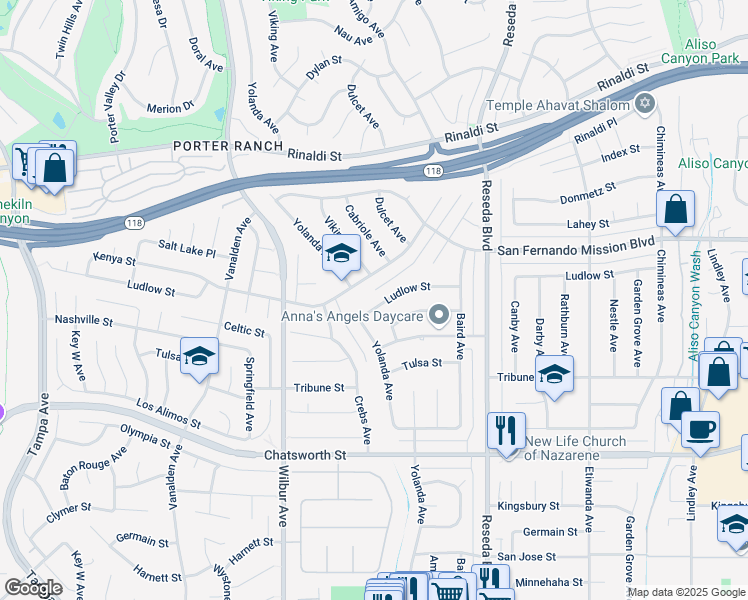 map of restaurants, bars, coffee shops, grocery stores, and more near in Los Angeles