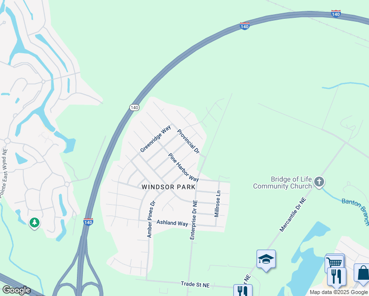 map of restaurants, bars, coffee shops, grocery stores, and more near 1944 Island Pine Way in Leland