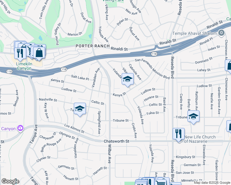 map of restaurants, bars, coffee shops, grocery stores, and more near 11040 Salt Lake Avenue in Los Angeles