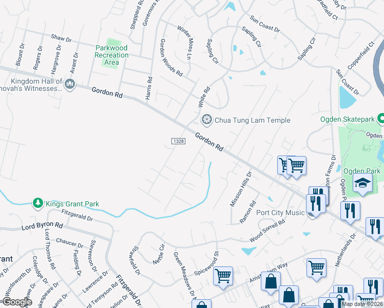 map of restaurants, bars, coffee shops, grocery stores, and more near 1711 Patsy Lane in Wilmington