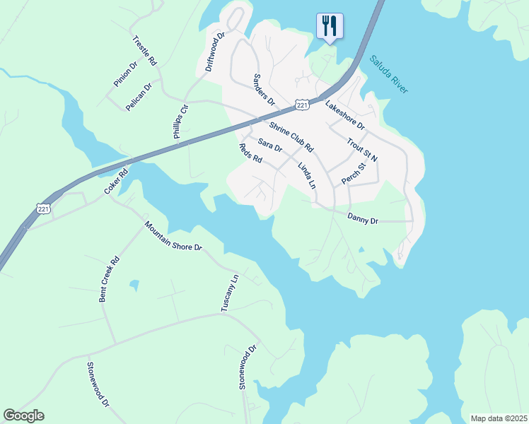 map of restaurants, bars, coffee shops, grocery stores, and more near 138 Richardson Drive in Greenwood