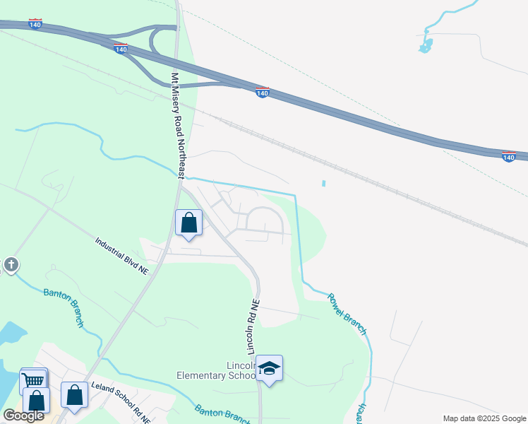 map of restaurants, bars, coffee shops, grocery stores, and more near 1936 Jeffrey Stokes Drive Northeast in Leland
