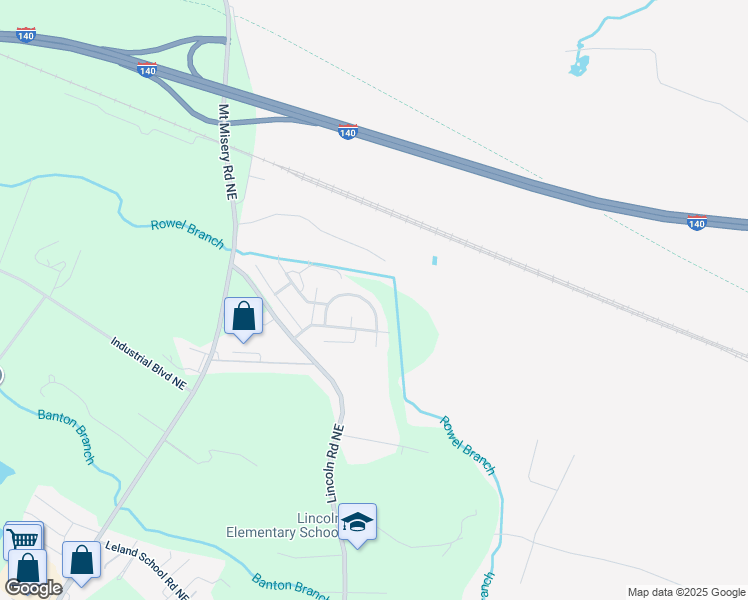map of restaurants, bars, coffee shops, grocery stores, and more near 1953 Jeffrey Stokes Drive Northeast in Leland