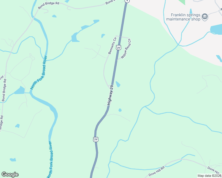 map of restaurants, bars, coffee shops, grocery stores, and more near in Franklin Springs