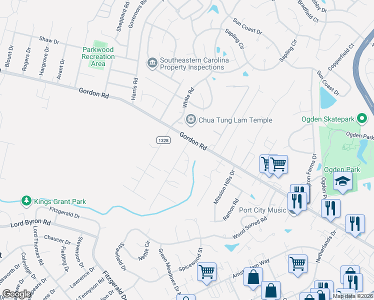 map of restaurants, bars, coffee shops, grocery stores, and more near 1718 Patsy Lane in Wilmington