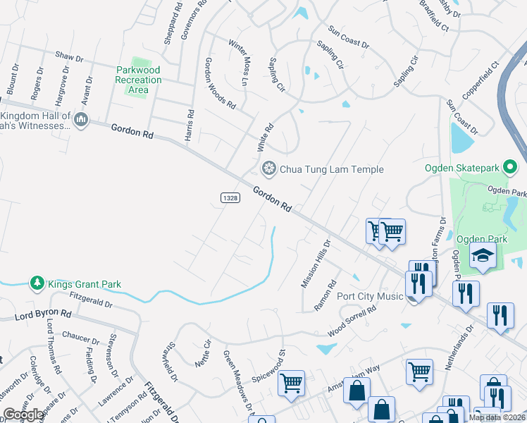 map of restaurants, bars, coffee shops, grocery stores, and more near 1718 Patsy Lane in Wilmington