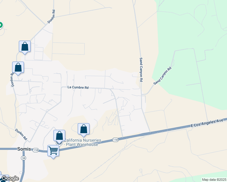 map of restaurants, bars, coffee shops, grocery stores, and more near 6404 La Cumbre Road in Somis