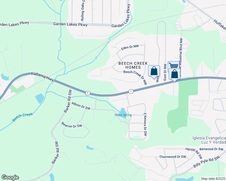 map of restaurants, bars, coffee shops, grocery stores, and more near 2890 Alabama Highway in Rome