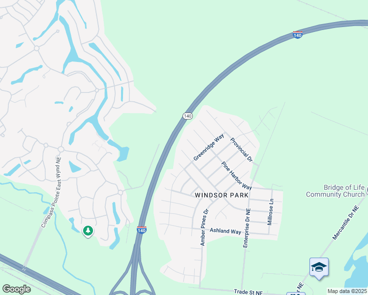 map of restaurants, bars, coffee shops, grocery stores, and more near 1320 Parkland Way in Leland