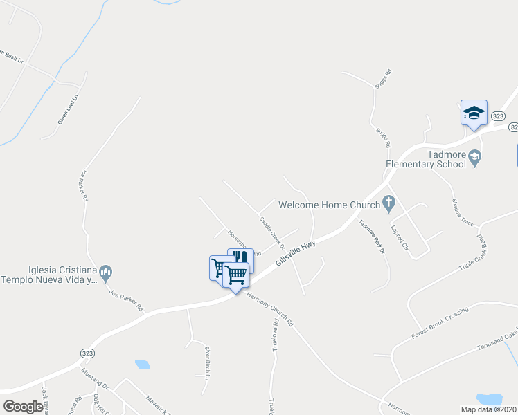 map of restaurants, bars, coffee shops, grocery stores, and more near 3103 Trotters Trail in Gainesville
