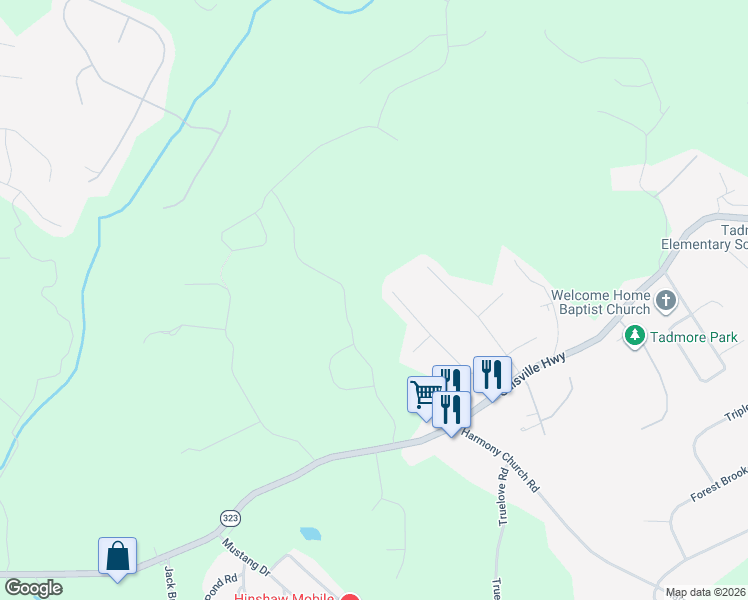 map of restaurants, bars, coffee shops, grocery stores, and more near 2904 Horseshoe Bend in Gainesville