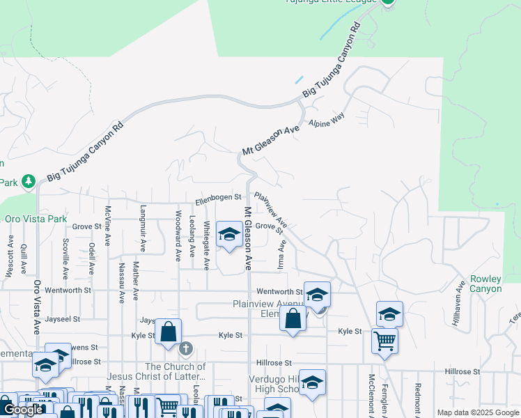map of restaurants, bars, coffee shops, grocery stores, and more near 7742 Jeanne Terrace in Los Angeles