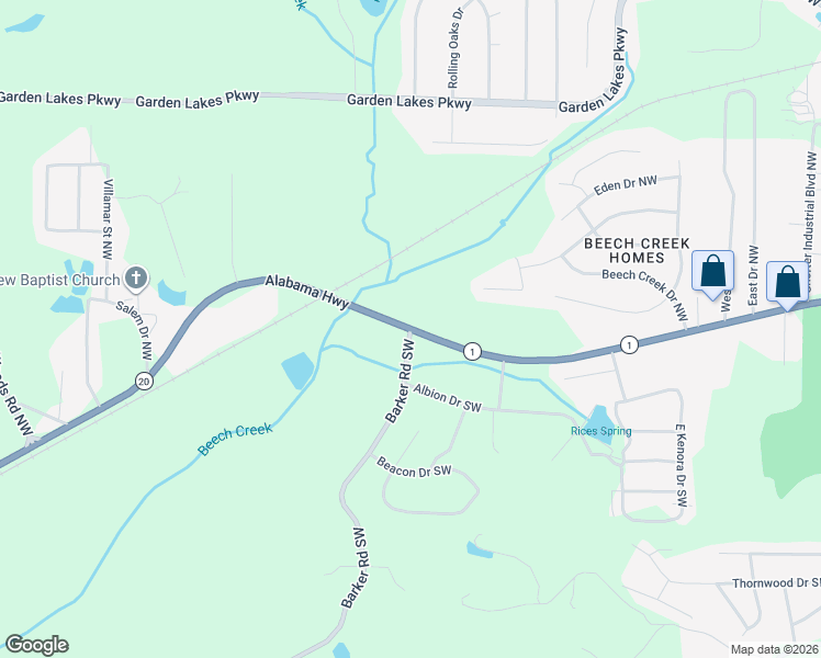 map of restaurants, bars, coffee shops, grocery stores, and more near 3008 Alabama Highway in Rome
