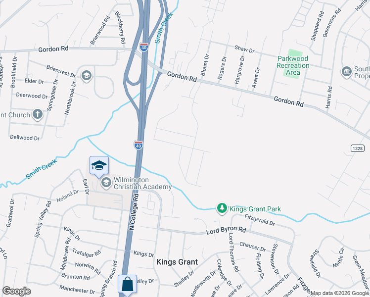 map of restaurants, bars, coffee shops, grocery stores, and more near 1425 Lewis Landing Avenue in Wilmington
