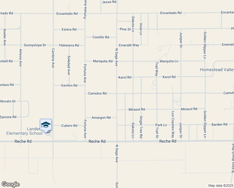 map of restaurants, bars, coffee shops, grocery stores, and more near North Sage Avenue in San Bernardino County