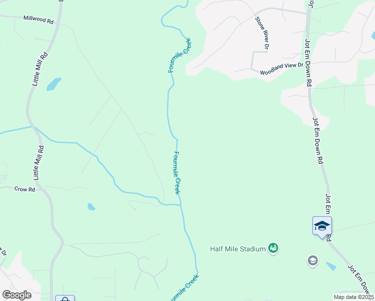 map of restaurants, bars, coffee shops, grocery stores, and more near 6675 Millwood Road in Cumming