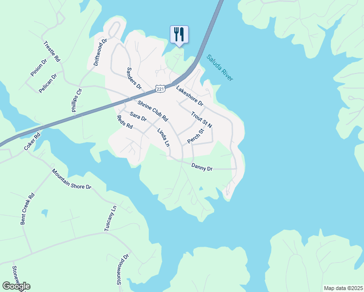 map of restaurants, bars, coffee shops, grocery stores, and more near 101 Perch Street in Greenwood