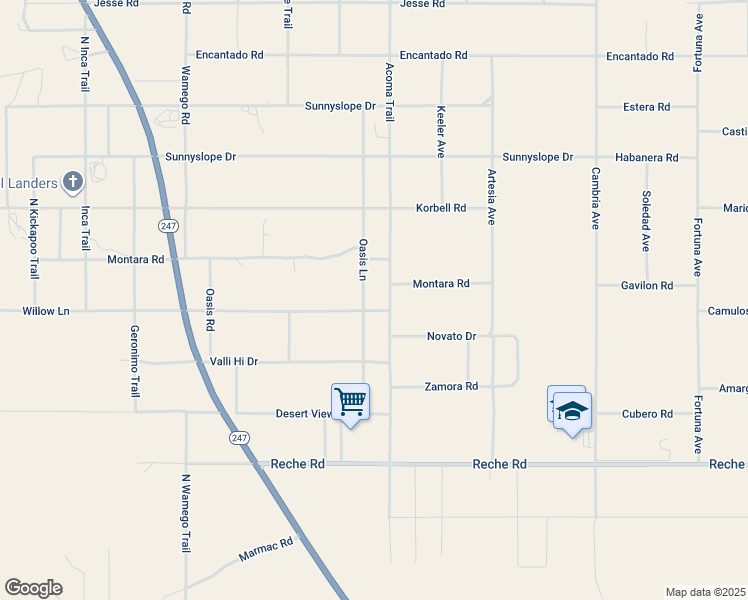 map of restaurants, bars, coffee shops, grocery stores, and more near 1212 Acoma Trail in Landers