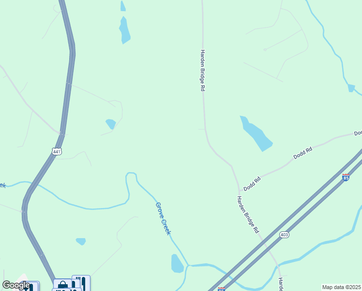 map of restaurants, bars, coffee shops, grocery stores, and more near 538 Harden Bridge Road in Commerce